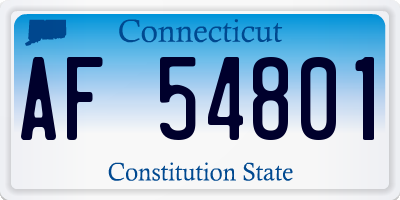 CT license plate AF54801