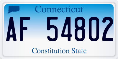 CT license plate AF54802