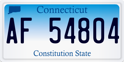 CT license plate AF54804