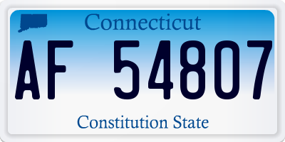 CT license plate AF54807