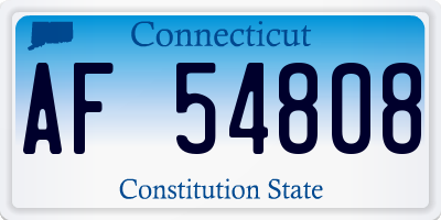 CT license plate AF54808