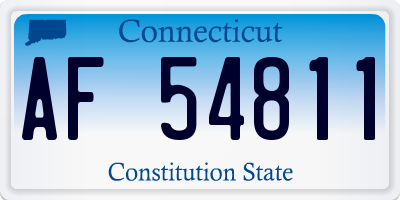 CT license plate AF54811