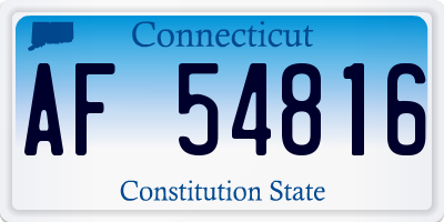 CT license plate AF54816