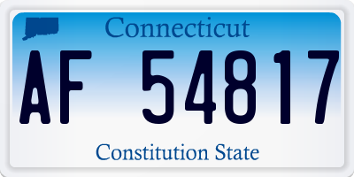 CT license plate AF54817