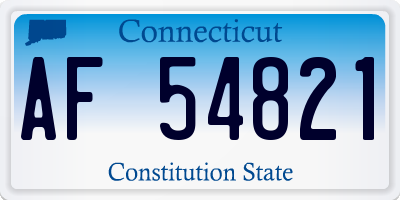 CT license plate AF54821