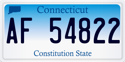 CT license plate AF54822