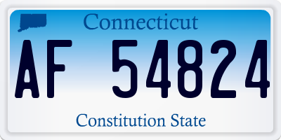 CT license plate AF54824