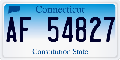 CT license plate AF54827
