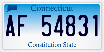 CT license plate AF54831