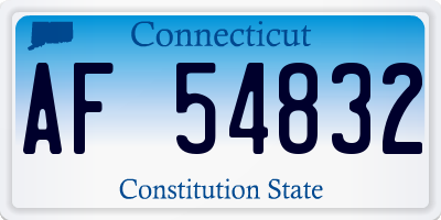 CT license plate AF54832