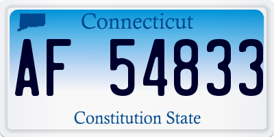 CT license plate AF54833