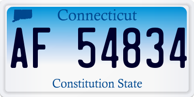 CT license plate AF54834