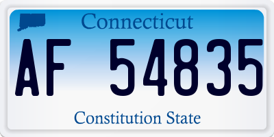 CT license plate AF54835