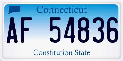 CT license plate AF54836