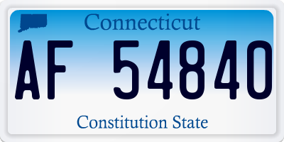 CT license plate AF54840