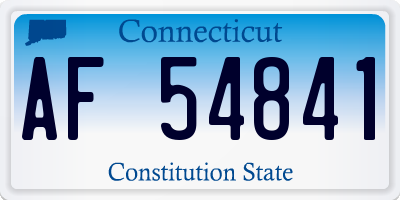 CT license plate AF54841