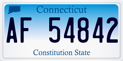 CT license plate AF54842