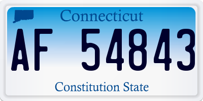 CT license plate AF54843