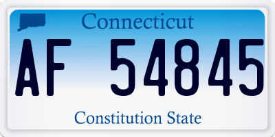 CT license plate AF54845