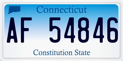 CT license plate AF54846