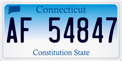 CT license plate AF54847