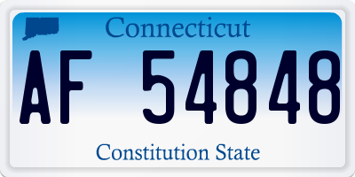 CT license plate AF54848