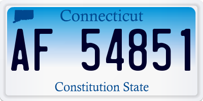 CT license plate AF54851