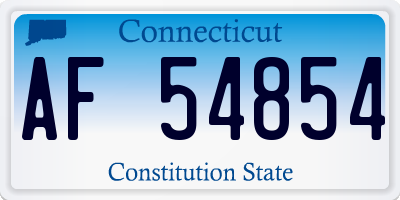 CT license plate AF54854
