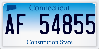 CT license plate AF54855