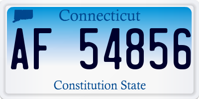 CT license plate AF54856