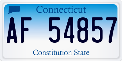 CT license plate AF54857