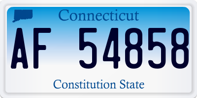 CT license plate AF54858