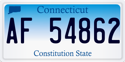 CT license plate AF54862
