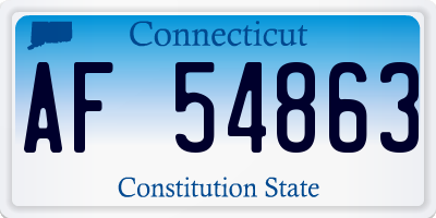 CT license plate AF54863