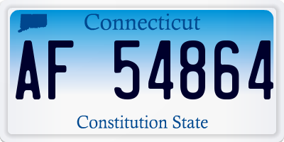 CT license plate AF54864