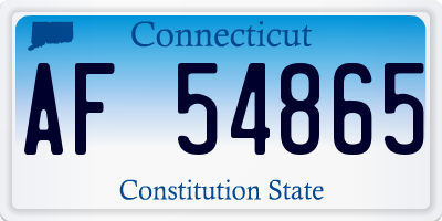 CT license plate AF54865