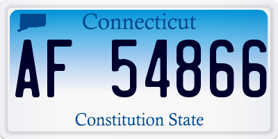 CT license plate AF54866