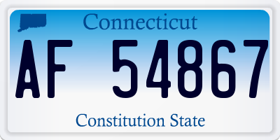 CT license plate AF54867