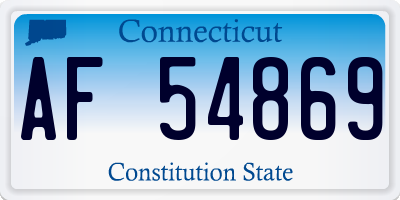 CT license plate AF54869