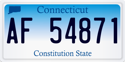 CT license plate AF54871