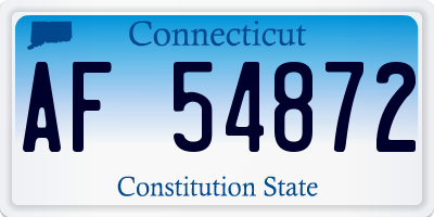 CT license plate AF54872