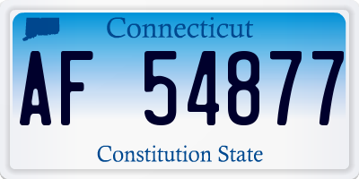 CT license plate AF54877