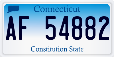 CT license plate AF54882