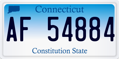 CT license plate AF54884