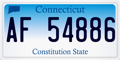 CT license plate AF54886