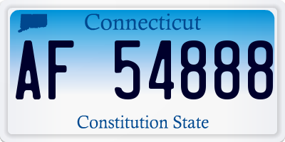 CT license plate AF54888