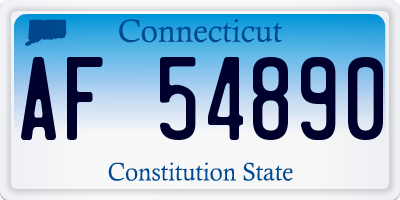 CT license plate AF54890