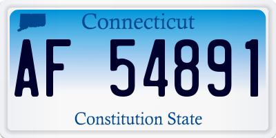 CT license plate AF54891