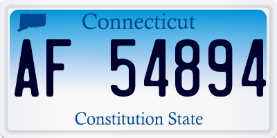 CT license plate AF54894