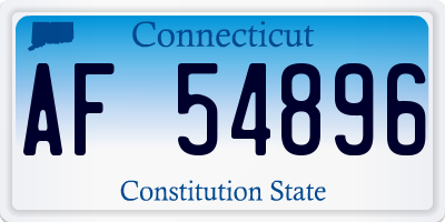 CT license plate AF54896